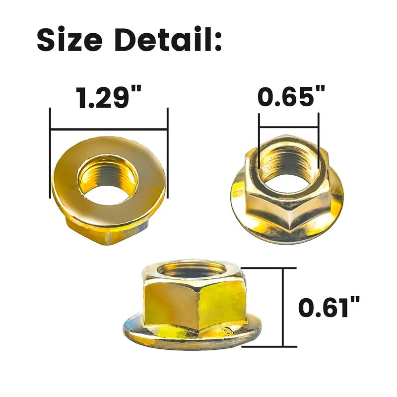 CLSR2U Store Hex Flange Nut Fit for Cub Spindle -712-0417 Blade Nuts Fit for Cub LT1040 LT1042 LT1046 Mower Deck Spindles, Spindle Nut Fit for MTD Craftsman Troy Bilt Mower, Replaces 912-0417A (3 Pack) - Image 2